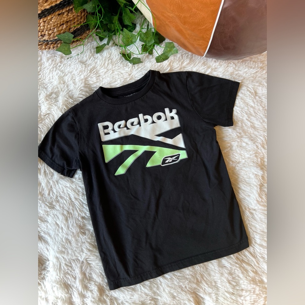 Reebok Kids Black and Green Graphic Tee